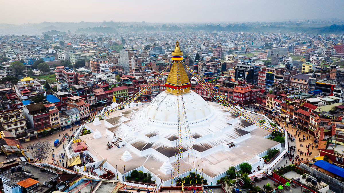 Day 01 : Welcome to Kathmandu! : The cityscape of Kathmandu and Boudhanath Stupa